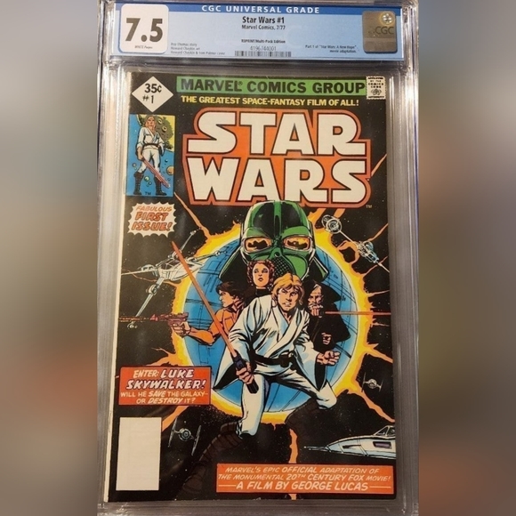 Star Wars #1 Marvel Comics July 1977 35 cents CGC 7.5 Graded KEY FIRST ISSUE! - Picture 2 of 4
